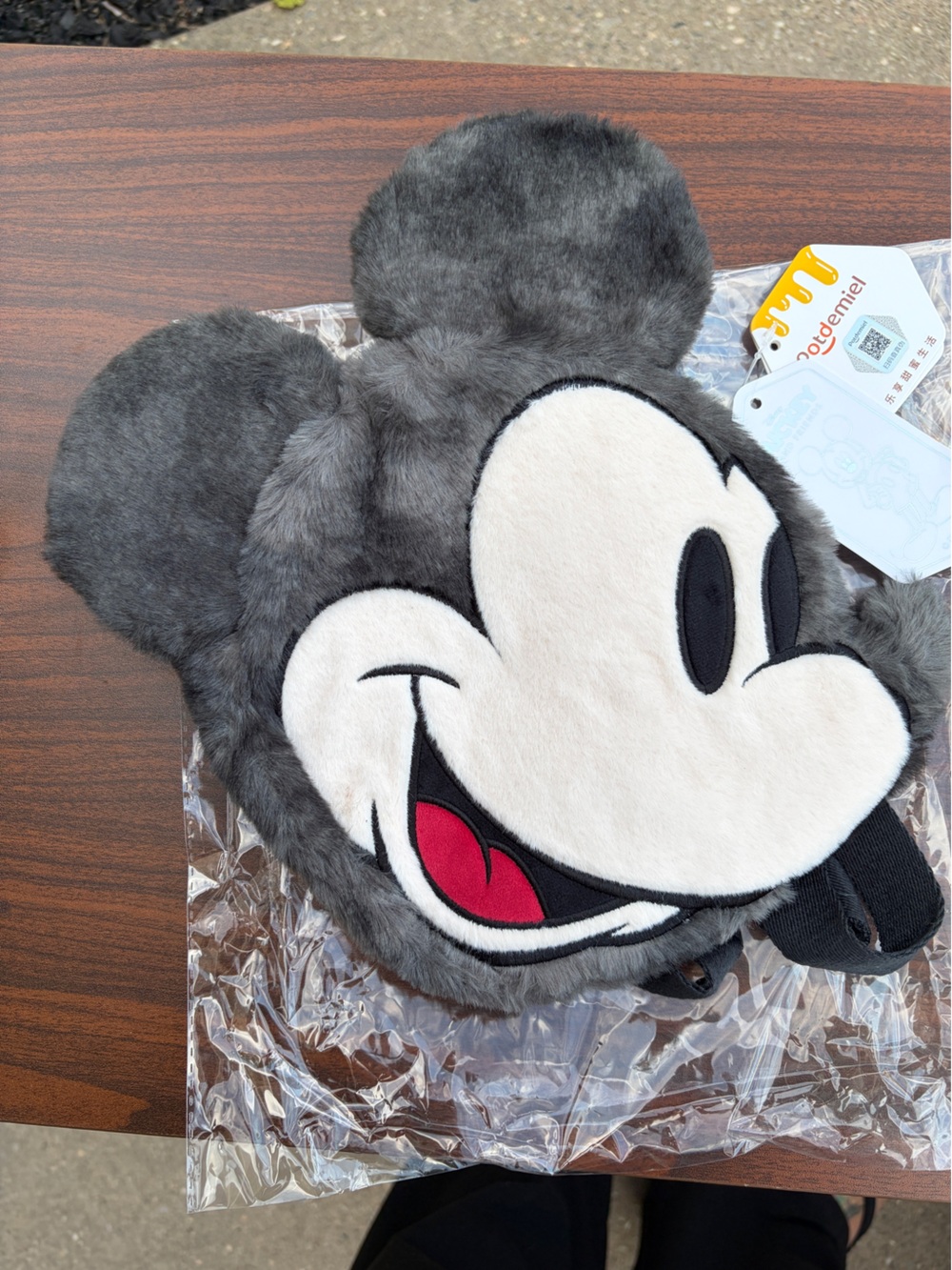 Disney Mickey Mouse Potdemiel Plush Big Face Crossbody Shoulder Bag NWT